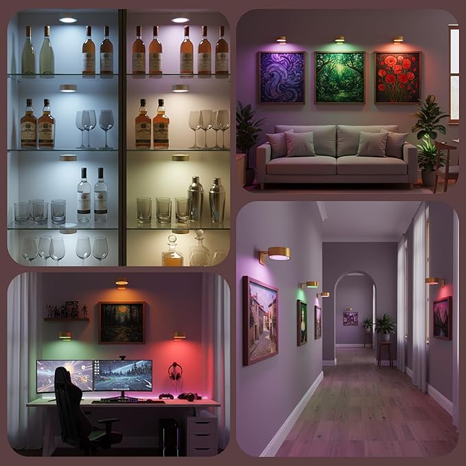 3-Pack Picture Lights for Wall, 13 RGB Color Changing Led Art Display Light - Image 9