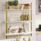 Bestier 31" Industrial Pipe Shelving, Floating Kitchen Wall Shelves 3 Tier - Image 4