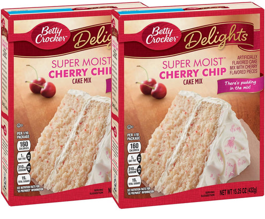 Betty Crocker Super Moist Cake Mix-Cherry Chip-15.25 Oz,2 Pack