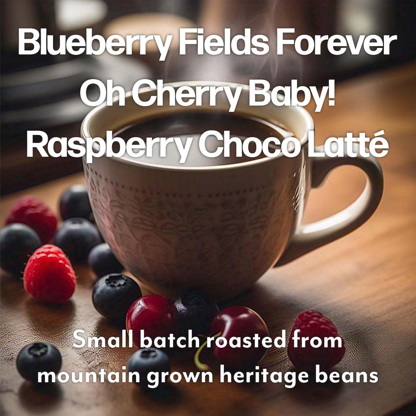 Maud's Blueberry, Cherry & Raspberry Chocolate Flavored Pods Bundle, 54 ct, Medium Roast Flavored Coffee in Recyclable Single Serve Pods – 100% Arabica Coffee, Compatible with Keurig K Cups Maker