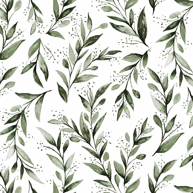 Livebor Green Leaf Wallpaper Peel and Stick Olive Leaf Contact Paper 17.7inch x by LiveborDirectWallpaper