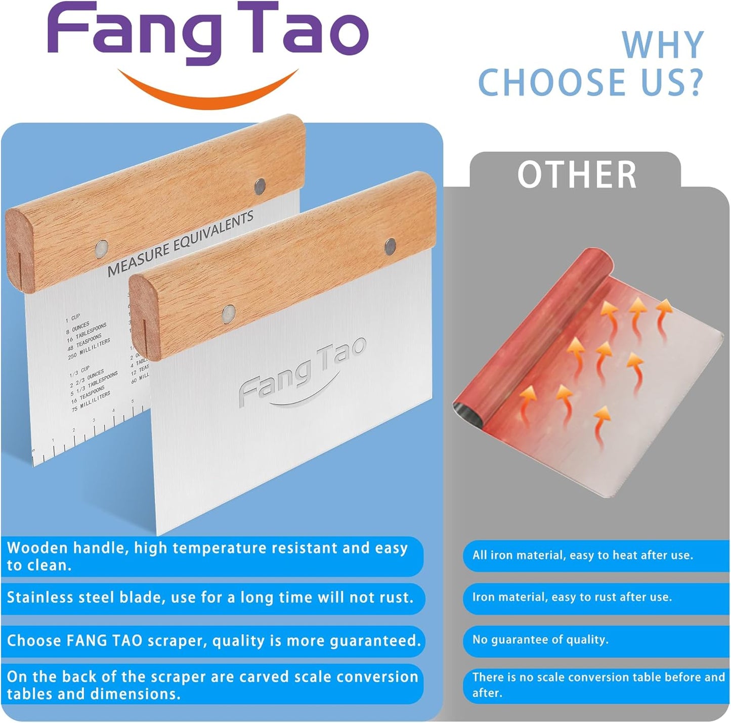 Bench Knife, Bench Scraper, Dough Scraper, Pastry Scraper, Pizza and Dough Scraper Multi-Functional Scraper/chredder, Pizza Knife Food Chopper Baking Supplies Kitchen Scraper