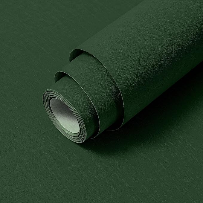 Abyssaly Dark Green Peel and Stick Wallpaper Removable Silk Texture Contact by Abyssaly