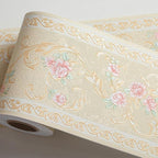 AbaBoorty Yellow Floral Wallpaper Border Decor 394"X4.1" Peel and Stick Wall by AbaBoorty