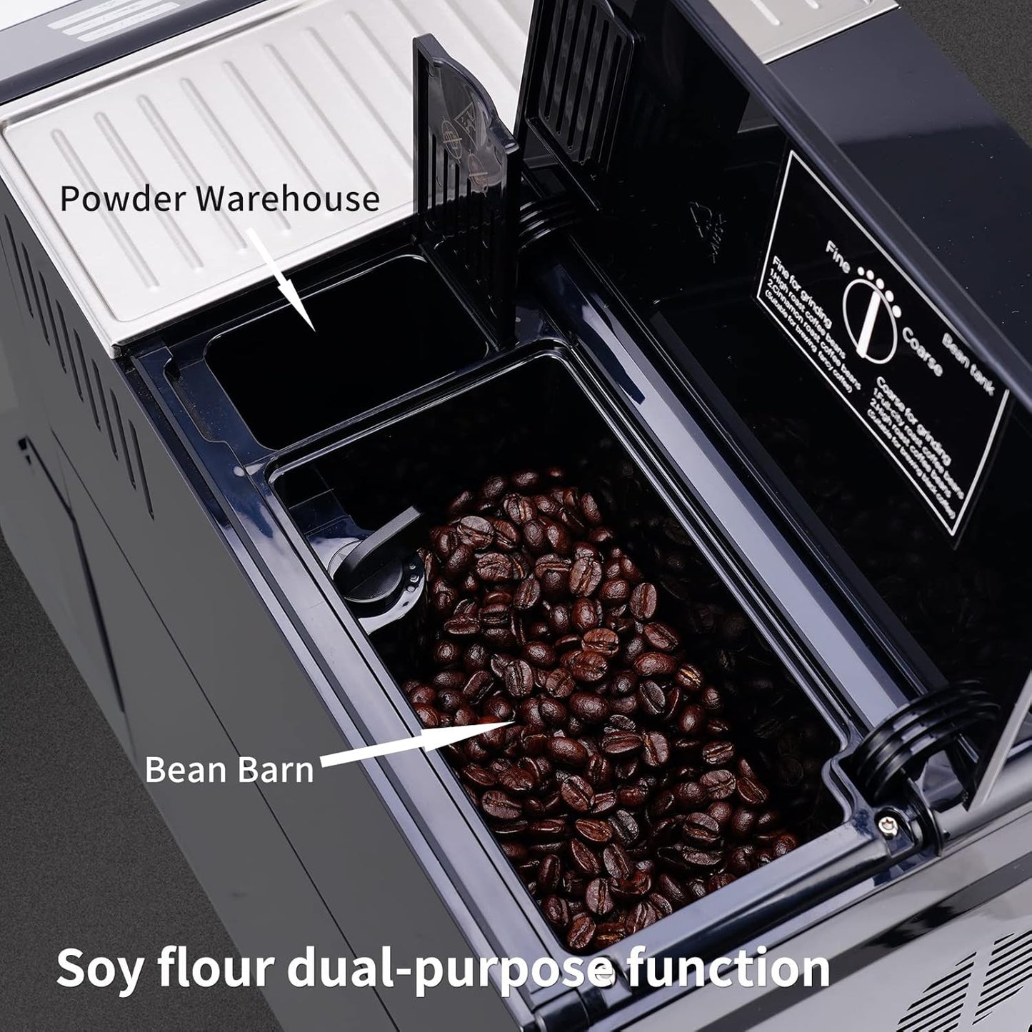 Mcilpoog WS-201 Super Fully Automatic Espresso Coffee Machine With Bean And Flour Dual-use With Manual Steam Wand And Touch Screen