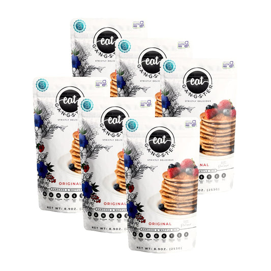 eat G.A.N.G.S.T.E.R. Vegan Pancake & Waffle Mix - Allergy-Friendly Baking Mix, Grain-Free, No Dairy, Nuts, Gluten, Dairy - For Paleo & AIP Diets, Fluffy Pancake & Crispy Waffle Breakfast Food, 6 Pack