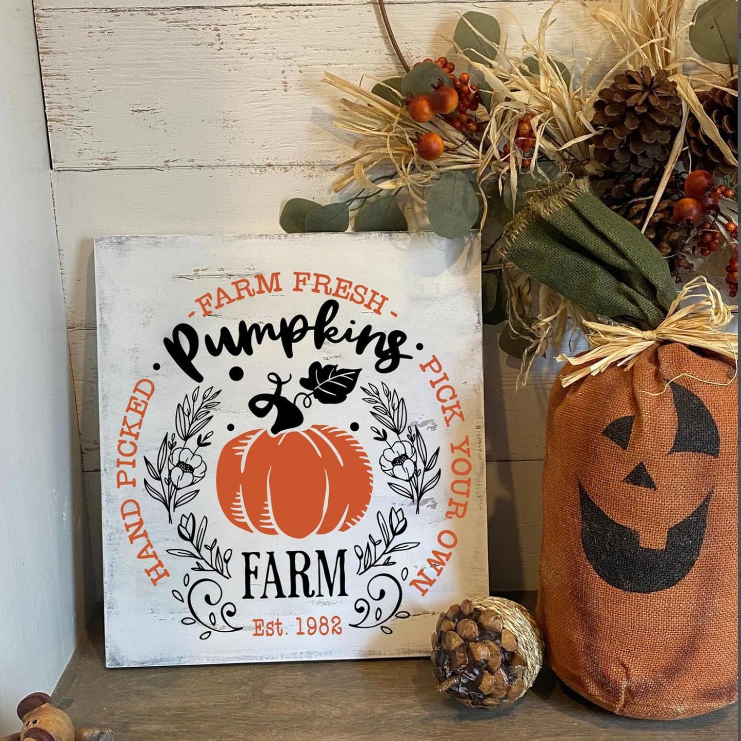 Fall Stencils for Painting on Wood Pumpkin Stencil Reusable Autumn DIY Crafts Stencils for Door Mats Porch Hanger Fabrics Decor