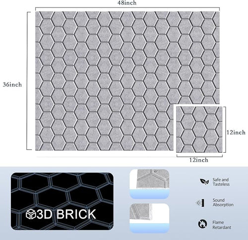 12Pack Acoustic Wall Panels, Honeycomb Self-Adhesive Sound Proof Foam Panels - Image 2