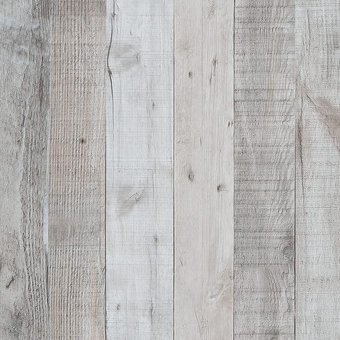 WENMER Gray Vintage Wood Wallpaper, 17.71'' x 472'' Peel and Stick, by WENMER