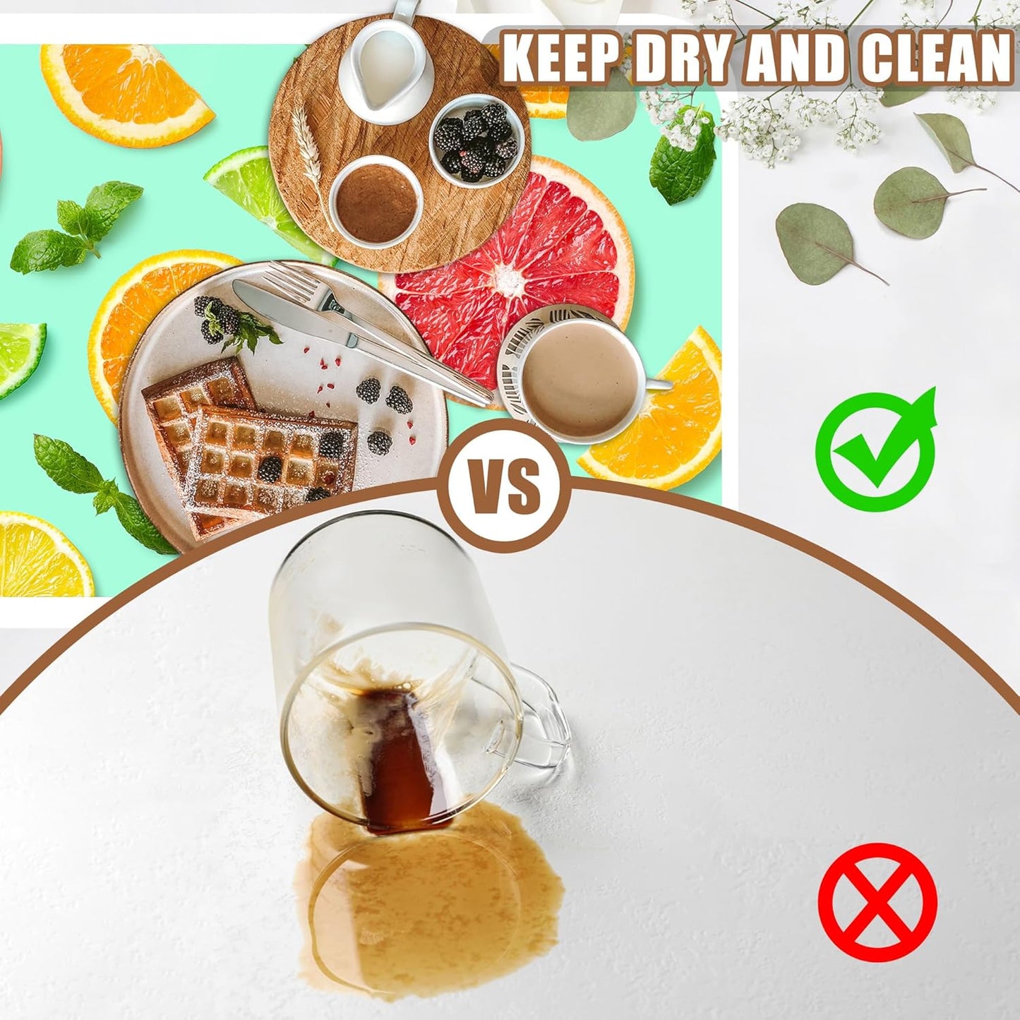 Citrus Fruits and Mint Leaves Dish Drying Mat for Kitchen Counter, Coffee Bar, Hide Stain Absorbent Rubber Backed Coffee Maker Mat, Espresso Machine Accessories, 15.7 x 23.6 Inch