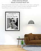 iHery Premium Natural Black OAK Wood 12x16in Audrey Hepburn Trendy Framed Wall - Image 5