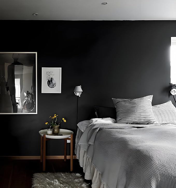 Black Peel and Stick Wallpaper Black Contact Paper Decorative Self-Adhesive - Image 4