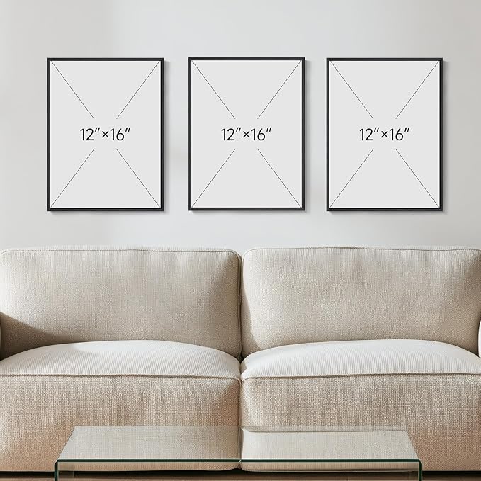 Framed Abstract Mid Century Modern Wall Art Bedroom, 3 Piece Colorful Bright - Image 4