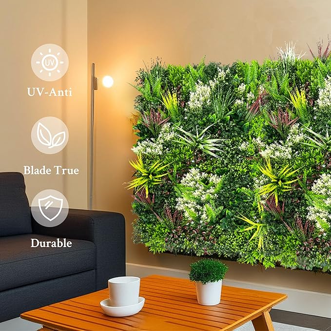 ODTORY Artificial Plant Wall Panels: 60"×120" UV-Anti Faux Grass Wall Backdrop - Image 3