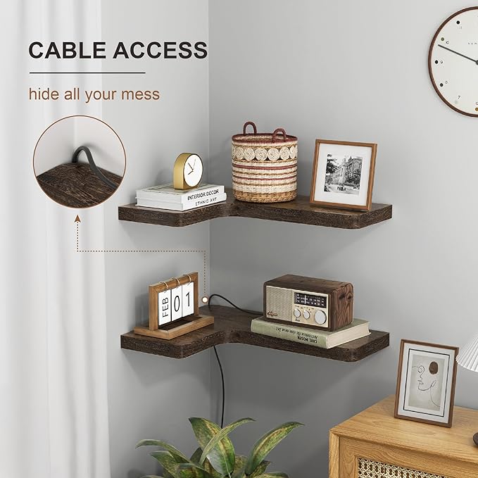 fuqing Floating Corner Shelves, Wall Shelf Set of 3, Shelves - Image 4