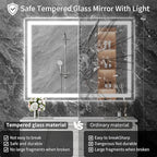 Koonmi 36"x36" LED Mirror for Bathroom, 90CRI Anti-Fog Vanity Mirror - Image 4