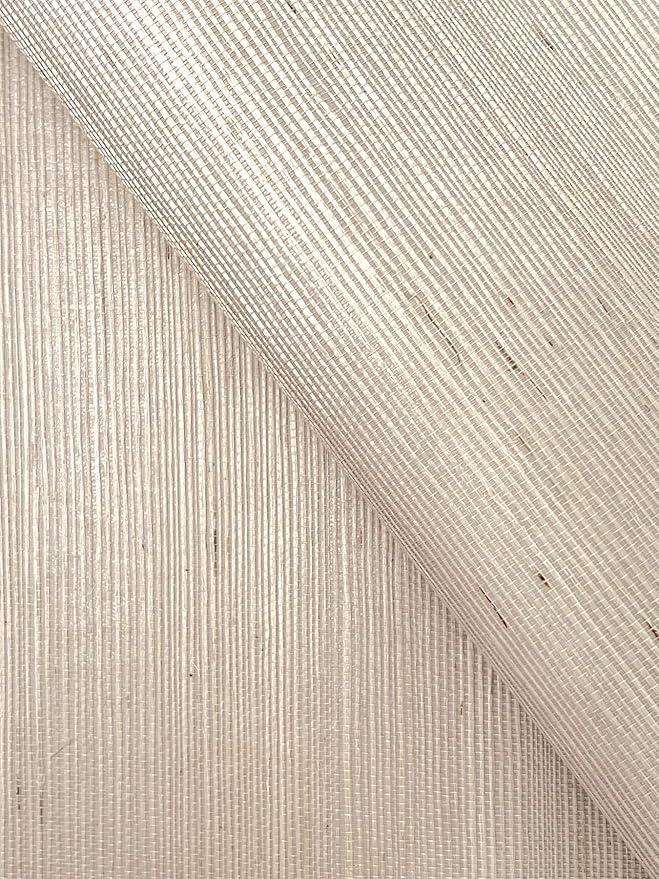 York Wallcoverings Natural Sisal Warm Grey Peel and Stick Grasscloth Wallpaper - Image 4