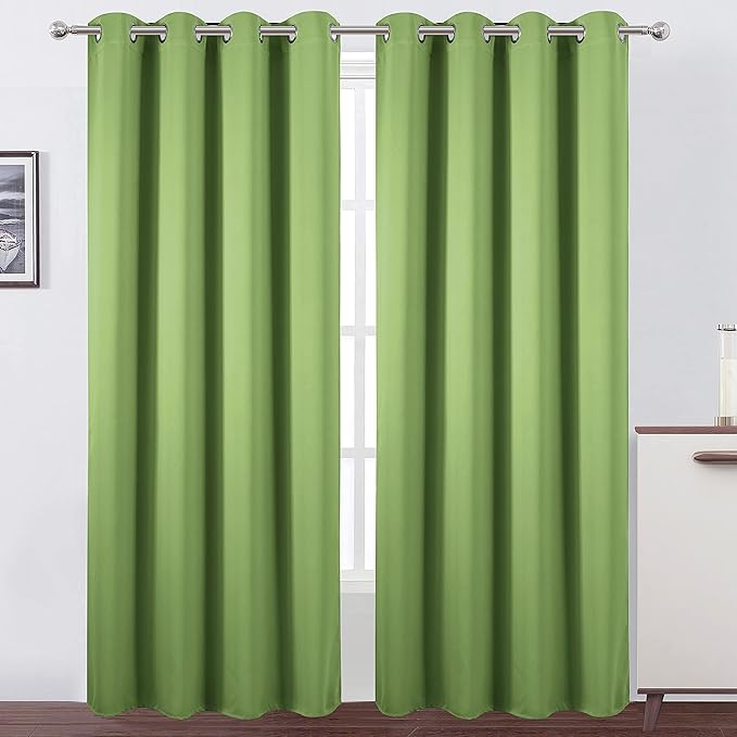 LEMOMO Light Green Thermal Blackout Curtains/52 x 95 Inch/Set of 2 Panels Room by Lemomo