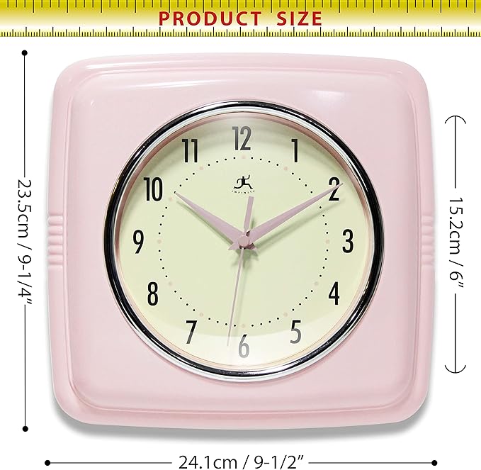 Infinity Instruments Square Silent Retro 9 inch Mid Century Modern Kitchen - Image 5