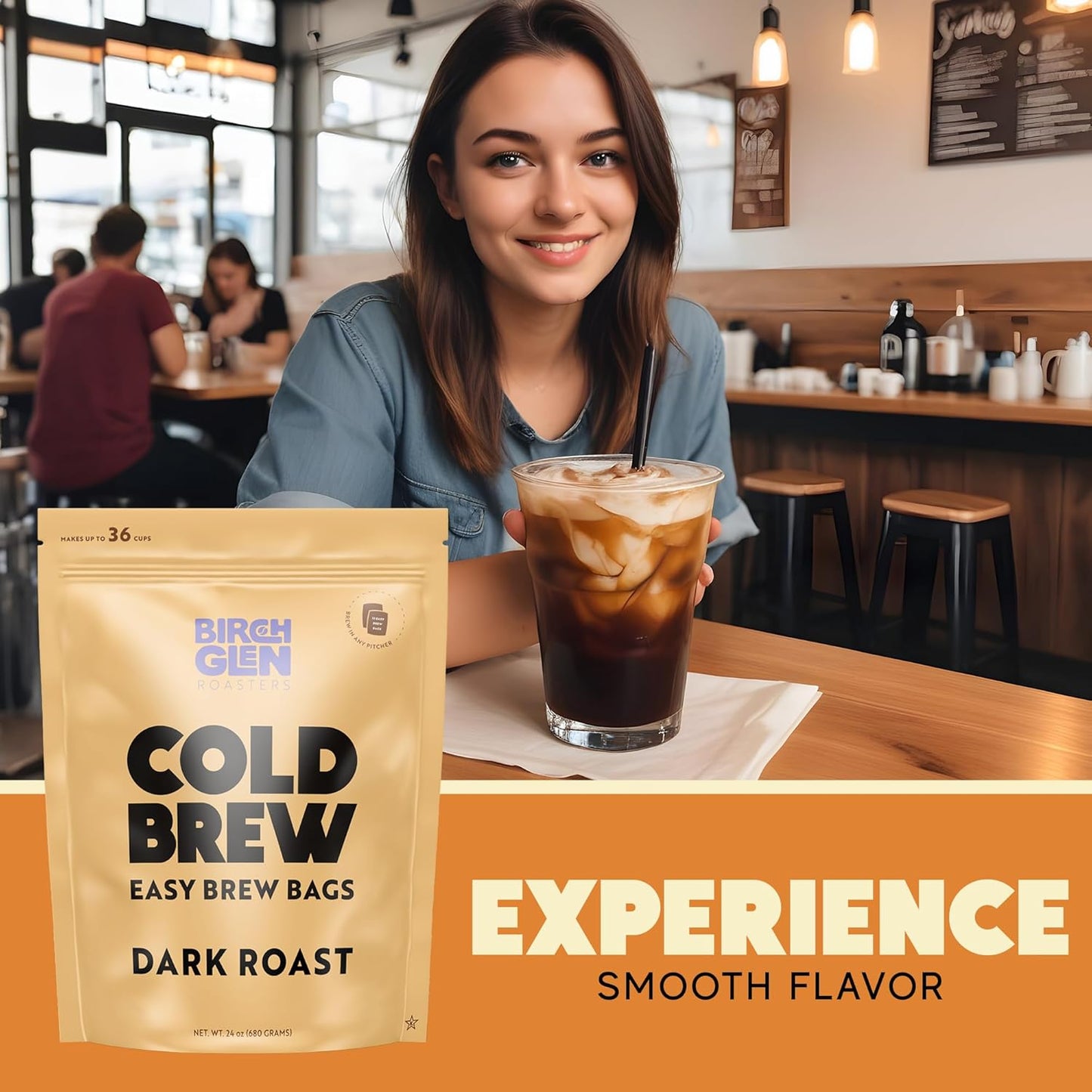 Birch Glen Roasters Cold Brew Coffee Bags - 12 Pack of Coarse Ground Coffee Filter Pitcher Packs for Easy Brewing - 100% Arabica - Yields 6 Pitchers - French Toast Flavor