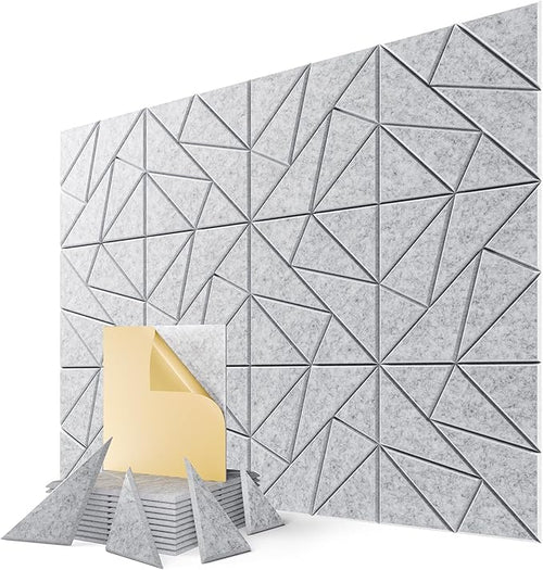 12-Pack Acoustic Panels, Peel & Stick Sound Proof Foam Panels by Lebenforce
