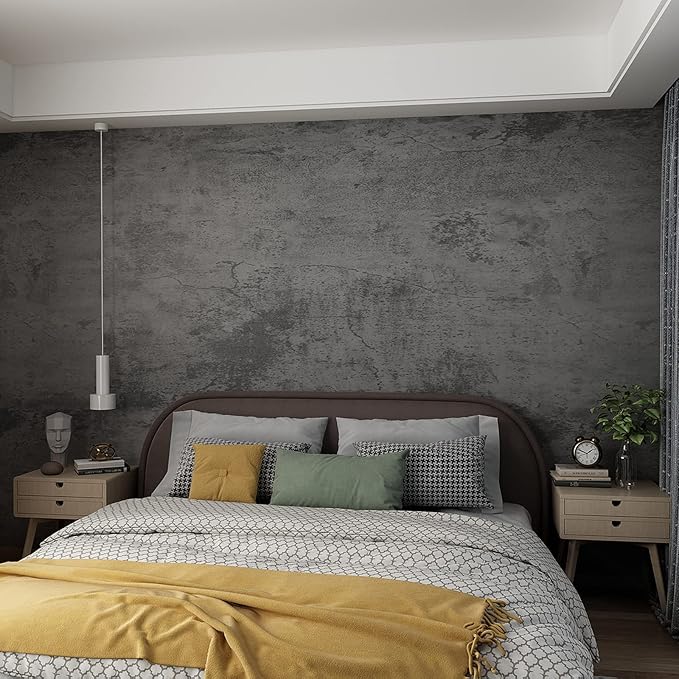 3yecao 16"×708" Large Size Thick Big Roll Faux Dark Blue Grey Concrete - Image 4