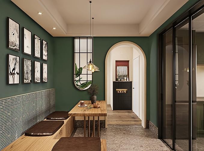 Dimoon 118''x23.6'' Green Peel and Stick Wallpaper Contact Paper Modern Self - Image 3