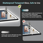 66x40 Black Framed LED Bathroom Mirror - Image 8