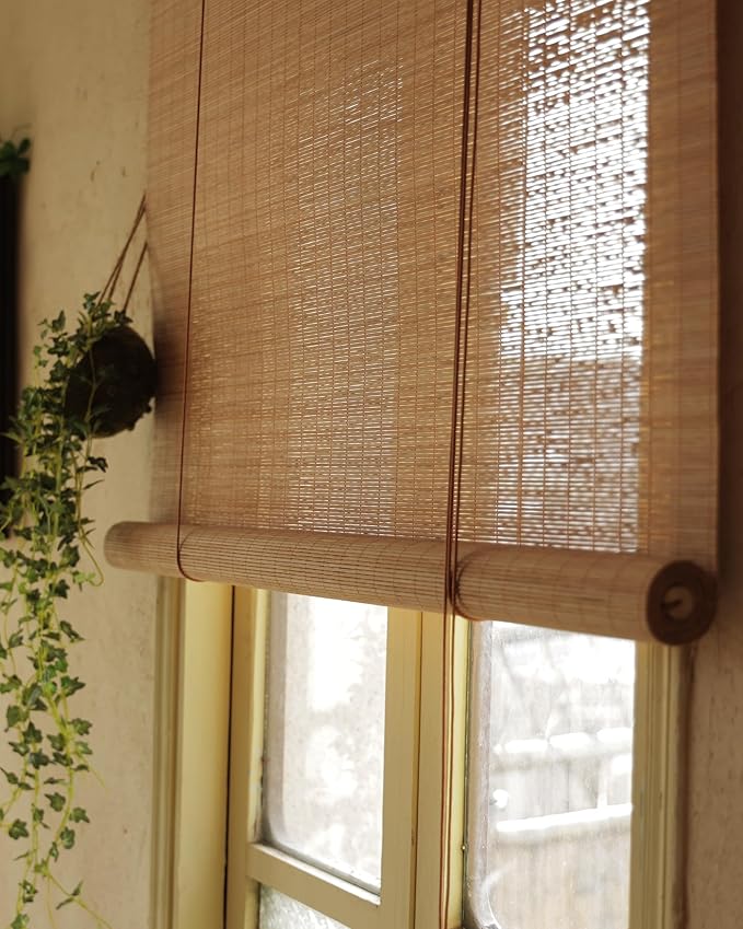 30" Wx48 H Bamboo Blinds Roller Shades by Erfolkerz