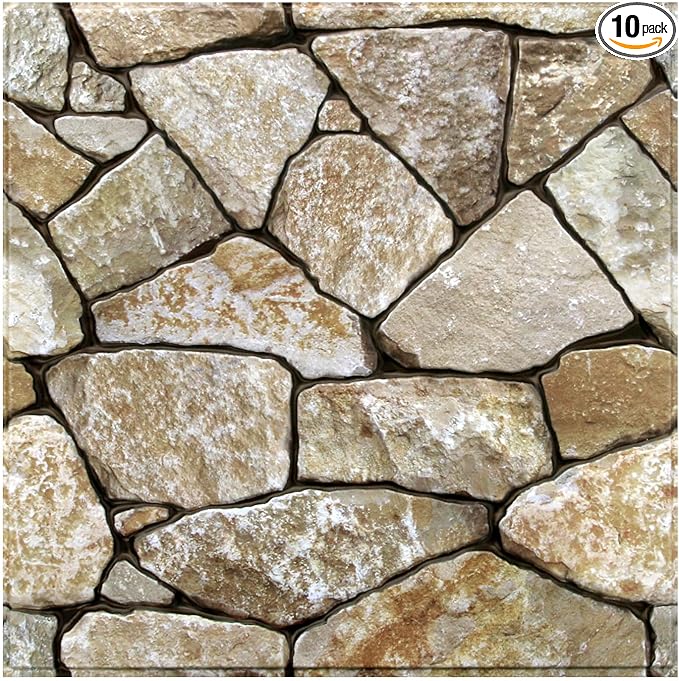 Commomy 3D Faux Stone Peel and Stick Wall Tiles by CommomyDecor