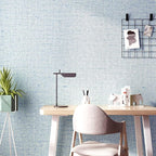 Yancorp 24"x120" Textured Fabric Light Blue Wall Paper Faux Grasscloth Peel and - Image 2