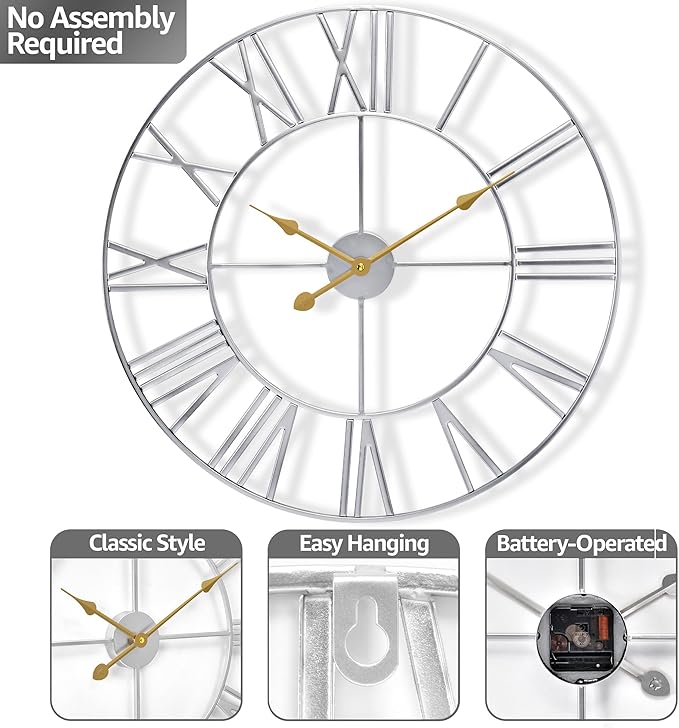 Sorbus Large Wall Clock for Living Room Decor - Image 4