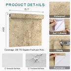 VEELIKE 15.7''x354'' Aged Concrete Wallpaper Textured Tan Concrete Peel and - Image 8
