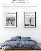 iHery Premium Natural Black OAK Wood 12x16in Trendy Framed Wall Art, Retro - Image 7