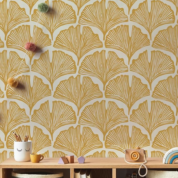 Tempaper x Novogratz Golden Mustard Feather Palm Removable Peel and Stick - Image 5