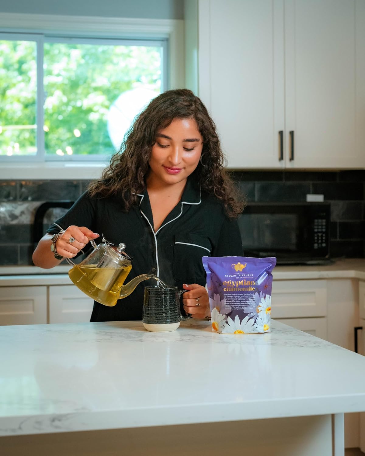 Egyptian Chamomile Tea, Organic Loose Leaf Herbal Tea – Cozy, Calming – Supports Stress Relief, Relaxation & Sleep – 4 oz Resealable Bag (Makes 50 Cups) – The Elegant Elephant