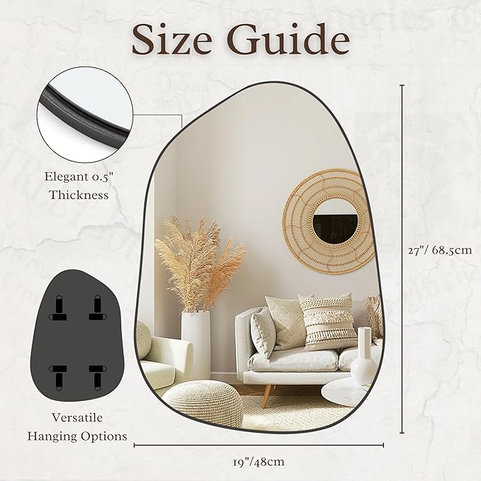 PERFNIQUE Irregular Wall Mirror Asymmetrical Mirror, Decorative Modern Wall - Image 4