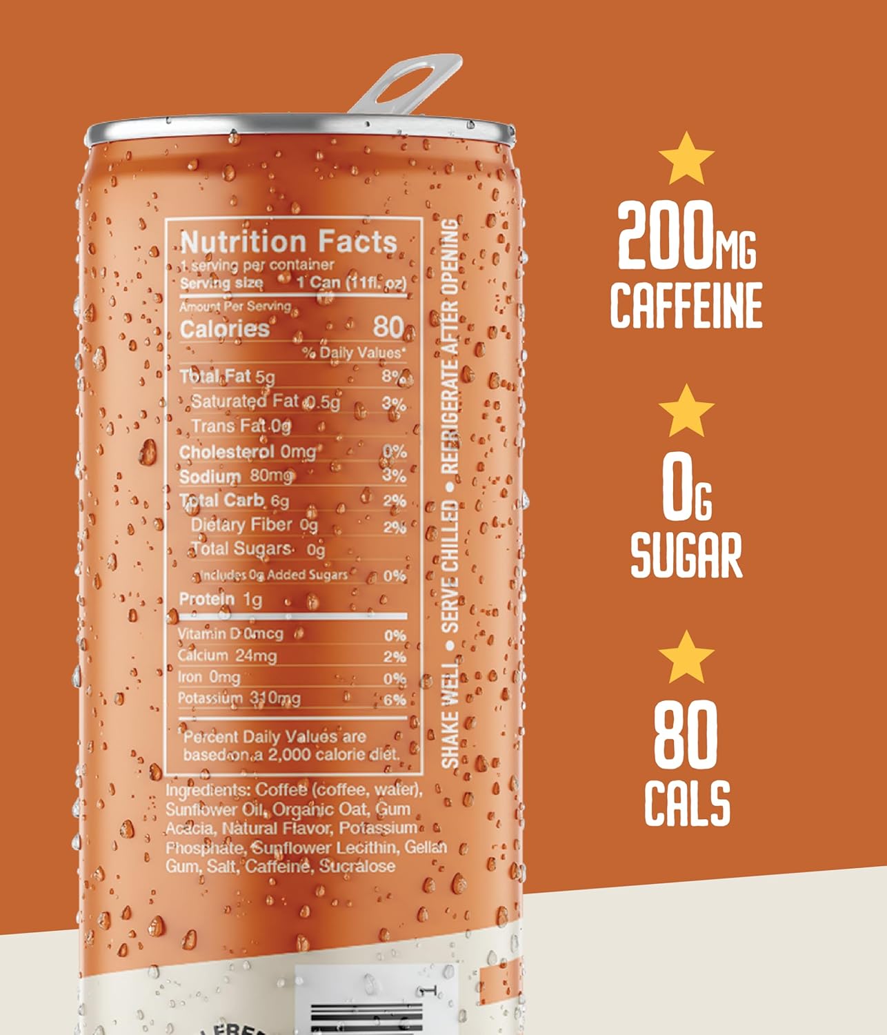 Loco Coffee Churro Latte 11 Ounce Can, 12 Count | Zero Sugar, 200mg Caffeine | Gluten Free and Dairy Free | Low Calorie Iced Coffee