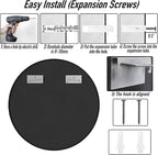SCWF-GZ 24" Round Mirror Circle Wall Mounted Hanging or Against Wall Aluminum - Image 6
