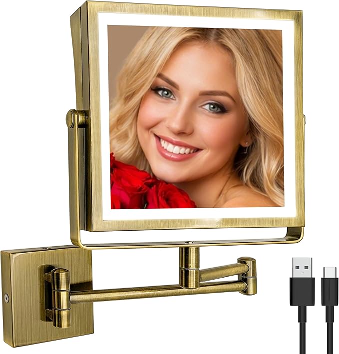 Ruacq Rechargeable Wall Mounted Makeup Mirror by Ruacq