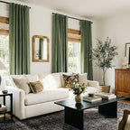 100% Blackout Shield Olive Green Linen Blackout Curtains - Image 5