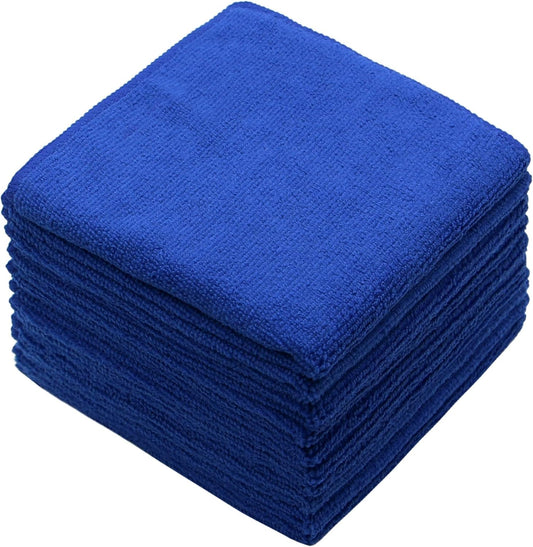 Microfiber Dish Cloths Fast Drying Kitchen Cleaning Cloth Dish Rags Dust Cloths Ultra Absorbent Lint Free Washcloths 12inch x 12inch 10 Pack Dark Blue