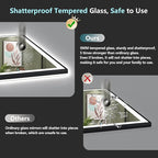 44x36 Black Framed LED Bathroom Mirror - Image 8