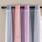 XiDi Curtains for Bedroom Decor, Rainbow GreyPinkPu-34-45 by Addsomecolortolife
