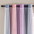 XiDi Curtains for Bedroom Decor, Rainbow GreyPinkPu-34-54 by Addsomecolortolife
