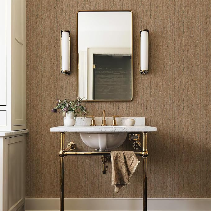 JiffDiff Woven Wallpaper Peel and Stick 17.3" x 400" Colorful Paint Grasscloth by wallpaper