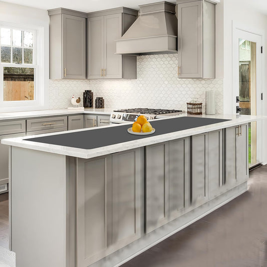 78.7"x15.7"(200cmx40cm) Large Silicone Mats for Countertop, Heat Resistant Mat, Waterproof Nonslip Silicone Kitchen Counter Mat, Nonstick Table Placemat, Multipurpose Mat, Dark Gray