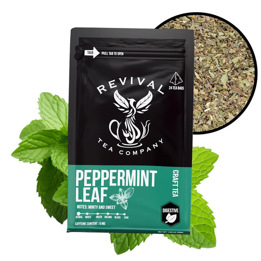 Revival Tea Company Peppermint Tea - Herbal Tea made from 100% Peppermint Leaf - Caffeine Free - 24 Tea Bags