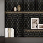 Black and Gold Wallpaper Geometric Peel and Stick Wallpaper - Image 6
