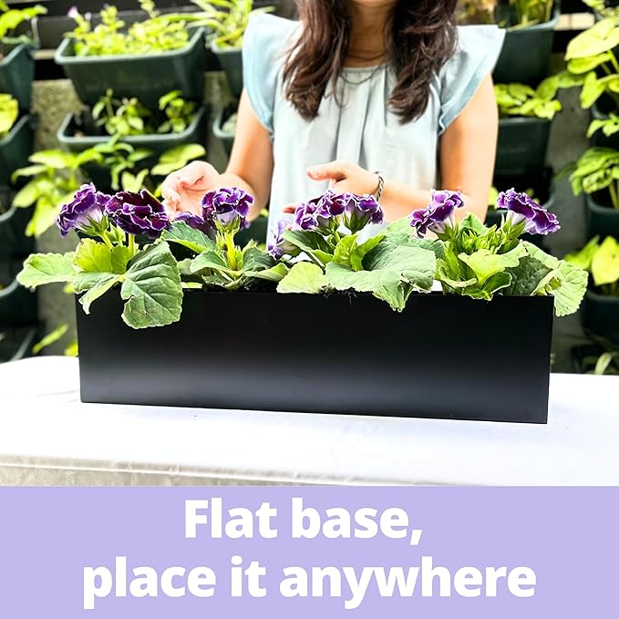 LaLaGreen Wall Planters for Outdoor Carbon Steel Black Metal Hanging Flower Pot - Image 7